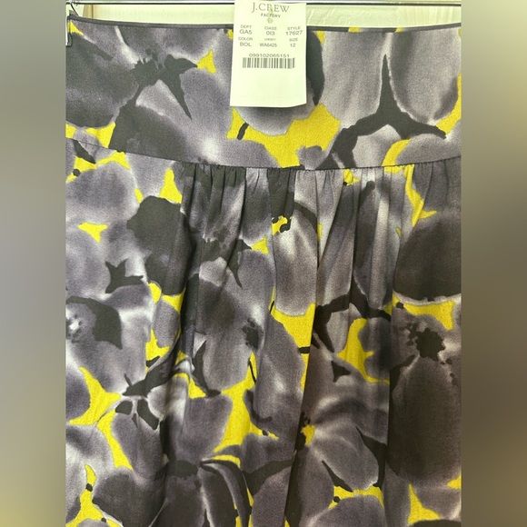 New J.CREW Belle Skirt Burnished Olive Green Purple Primrose Floral Print NWT - Picture 5 of 9